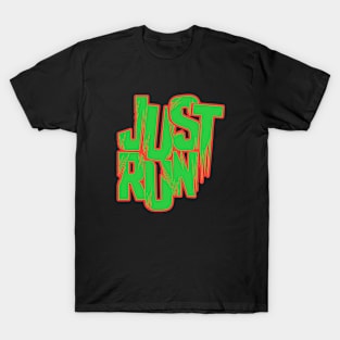 Just Run - Green and Orange T-Shirt